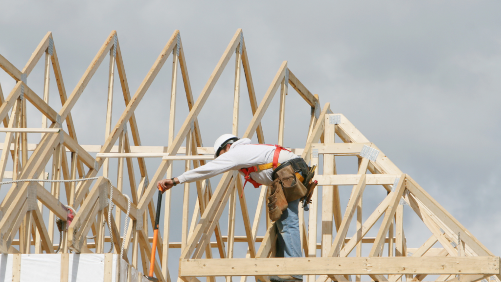 482 visa Construction worker on wooden framework